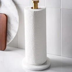 KSP Marbelle Upright Paper Towel Holder (Marble/Gold)