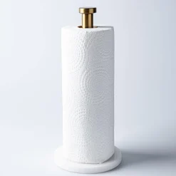 KSP Marbelle Upright Paper Towel Holder (Marble/Gold)