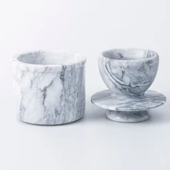 KSP Marble Butter Bell with Lid 9.6cm dia. x 11cm (White/Grey)