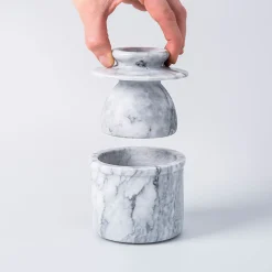 KSP Marble Butter Bell with Lid 9.6cm dia. x 11cm (White/Grey)