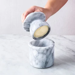 KSP Marble Butter Bell with Lid 9.6cm dia. x 11cm (White/Grey)