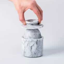 KSP Marble Butter Bell with Lid 9.6cm dia. x 11cm (White/Grey)