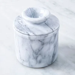 KSP Marble Butter Bell with Lid 9.6cm dia. x 11cm (White/Grey)