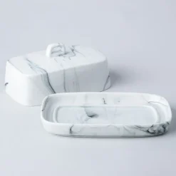 KSP Marble Porcelain Butter Dish (White/Grey)