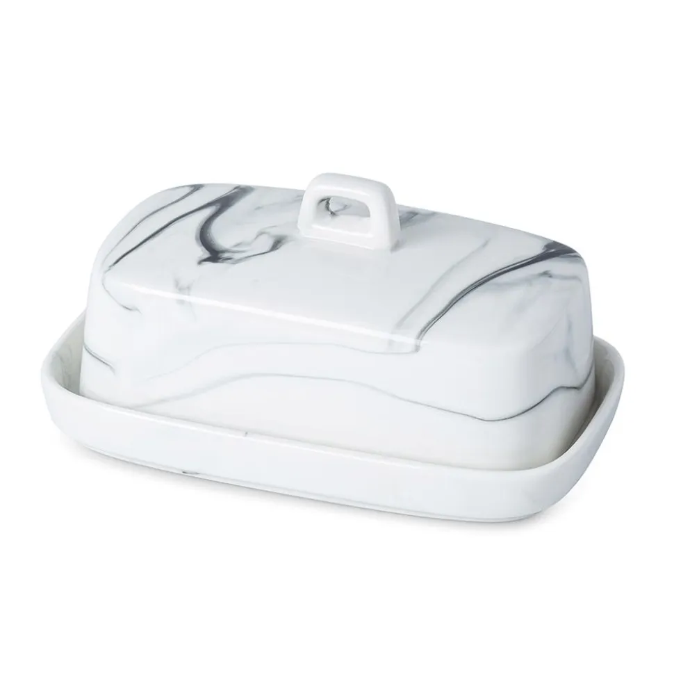 KSP Marble Porcelain Butter Dish (White/Grey)