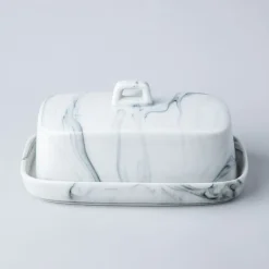 KSP Marble Porcelain Butter Dish (White/Grey)