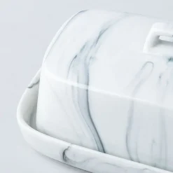 KSP Marble Porcelain Butter Dish (White/Grey)