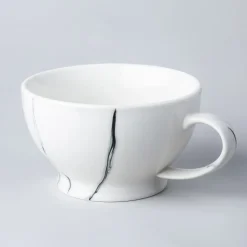 KSP Marble Porcelain Cafe Latte Cup (White/Grey)