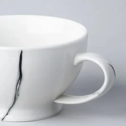 KSP Marble Porcelain Cafe Latte Cup (White/Grey)