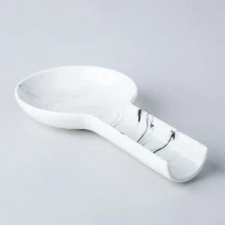 KSP Marble Porcelain Flat Spoon Rest (White/Grey) 24 x 12.5 x 3 cm