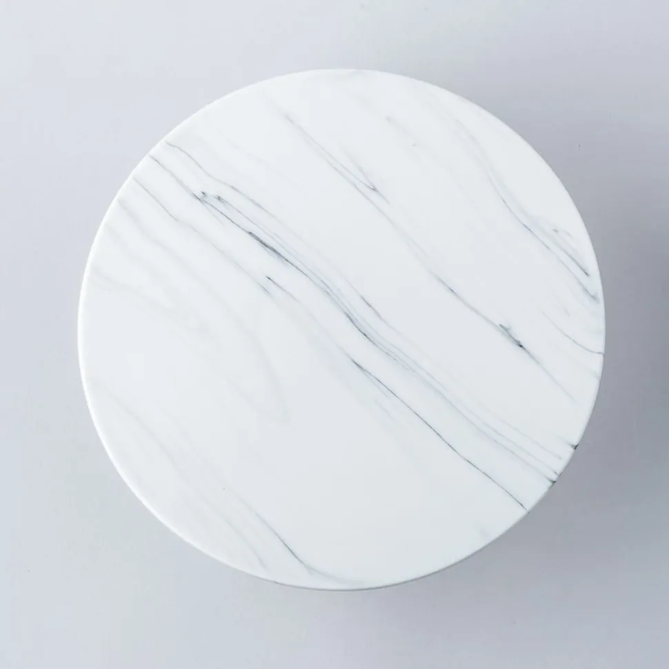 KSP Marble Porcelain Footed Cake Plate (White/Grey)
