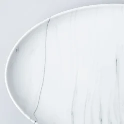 KSP Marble Porcelain Large Oval Platter (White/Grey)