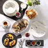 KSP Marble Porcelain Oval Platter (White/Grey)