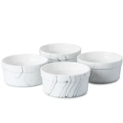 KSP Marble Porcelain Ramekin - Set of 4 (White/Grey)