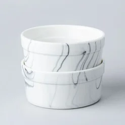 KSP Marble Porcelain Ramekin - Set of 4 (White/Grey)
