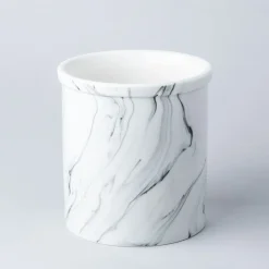 KSP Marble Porcelain Utensil Jar Jumbo (White/Grey) 17 cm dia. x 18 cm