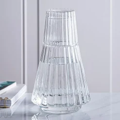 KSP Maya Bedside Water Carafe with Glass (Clear)