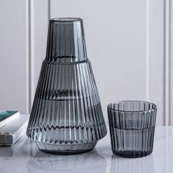KSP Maya Bedside Water Carafe with Glass (Smoke)