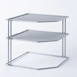 KSP Mesh Corner Shelf 2-Tier (Silver) 23 x 23 x 21.5 cm