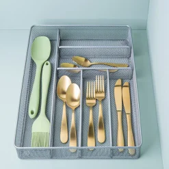 KSP Mesh Cutlery Tray - Large (Silver) 40.5 x 28 x 5 cm