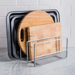 KSP Mesh Divided Pan-Board Rack (Silver) 25.5 x 22 x 13 cm