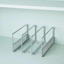 KSP Mesh Divided Pan-Board Rack (Silver) 25.5 x 22 x 13 cm