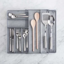 KSP Mesh Expandable Cutlery Tray (Silver) 28/47 x 40.5 x 5 cm