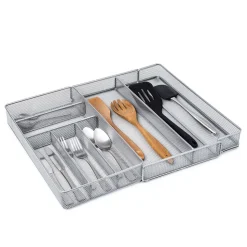 KSP Mesh Expandable Cutlery Tray (Silver) 28/47 x 40.5 x 5 cm