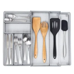 KSP Mesh Expandable Cutlery Tray (Silver) 28/47 x 40.5 x 5 cm
