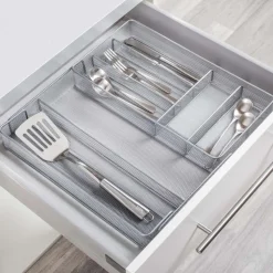 KSP Mesh Expandable Cutlery Tray (Silver) 28/47 x 40.5 x 5 cm