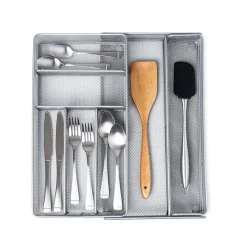 KSP Mesh Expandable Cutlery Tray (Silver) 28/47 x 40.5 x 5 cm