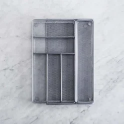 KSP Mesh Expandable Cutlery Tray (Silver) 28/47 x 40.5 x 5 cm