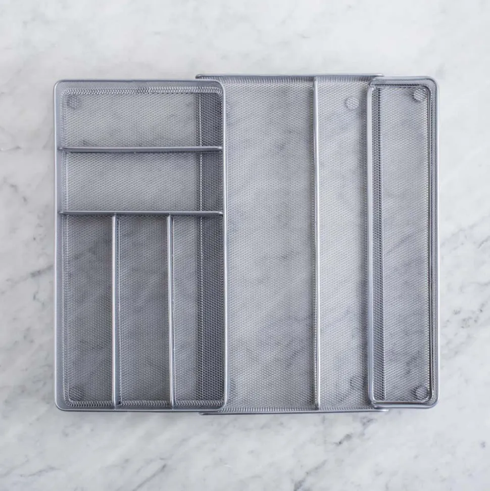 KSP Mesh Expandable Cutlery Tray (Silver) 28/47 x 40.5 x 5 cm