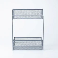 KSP Mesh Sliding Storage Basket 2-Tier (Silver) 31 x 21 x 42 cm