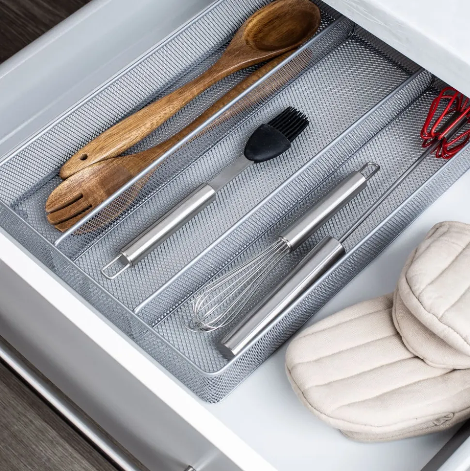 KSP Mesh Utensil Tray (Silver) 40 x 27.5 x 5 cm