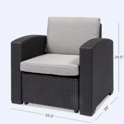 KSP Miami Chair with Cushion (Brown/Grey)