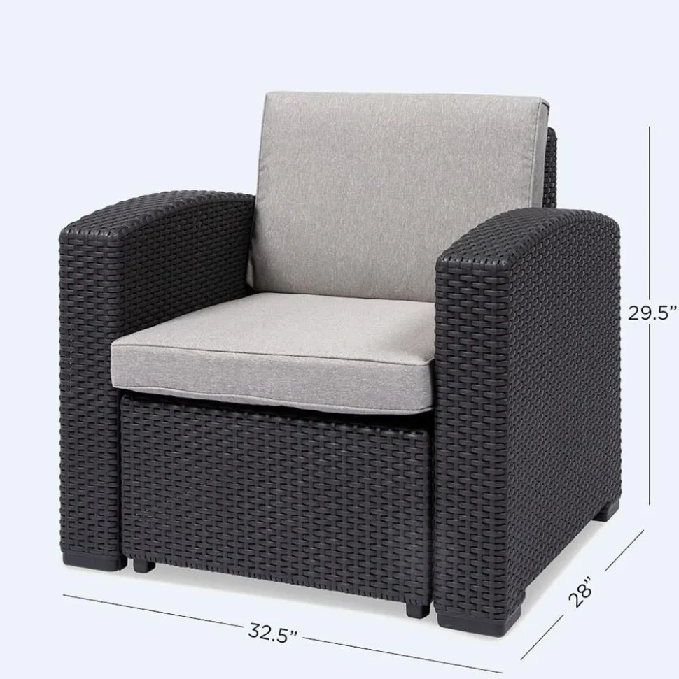 KSP Miami Chair with Cushion (Brown/Grey)