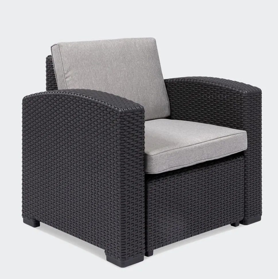 KSP Miami Chair with Cushion (Brown/Grey)
