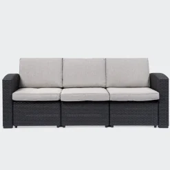 KSP Miami '3-Seat' Couch with Cushions (Brown/Grey)