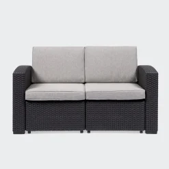 KSP Miami '2-Seat' Couch with Cushions (Brown/Grey)