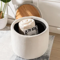 KSP Mia 'Oversized' Collapsible Chenille Ottoman (Oatmeal)