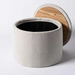 KSP Mia 'Oversized' Collapsible Chenille Ottoman (Oatmeal)