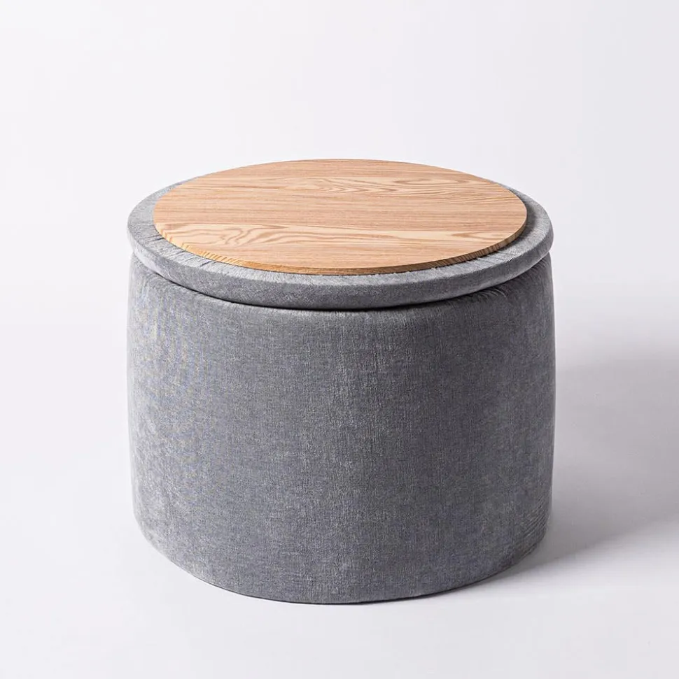 KSP Mia 'Oversized' Collapsible Chenille Ottoman (Grey)