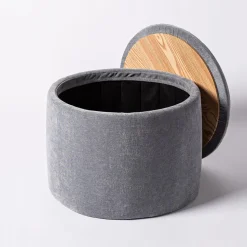 KSP Mia 'Oversized' Collapsible Chenille Ottoman (Grey)