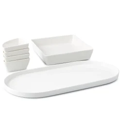 KSP Modular 'Oval' Porcelain Entertainment Pack - Set of 6 (White)