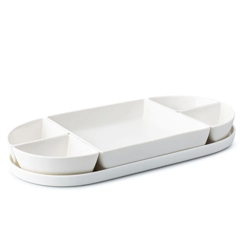 KSP Modular 'Oval' Porcelain Entertainment Pack - Set of 6 (White)