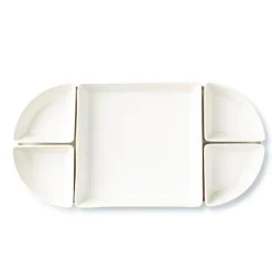 KSP Modular 'Oval' Porcelain Entertainment Pack - Set of 6 (White)
