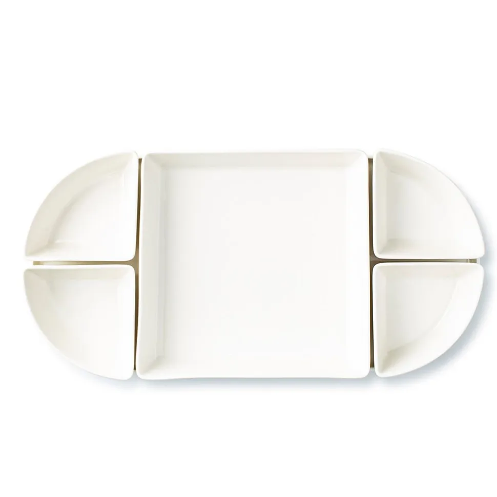 KSP Modular 'Oval' Porcelain Entertainment Pack - Set of 6 (White)