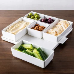 KSP Modular 'Square' Porcelain Entertainment Pack - Set of 6 (White)