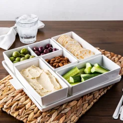 KSP Modular 'Square' Porcelain Entertainment Pack - Set of 6 (White)